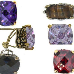 Cable Earrings Purple Black Tiger Eye & More NWT